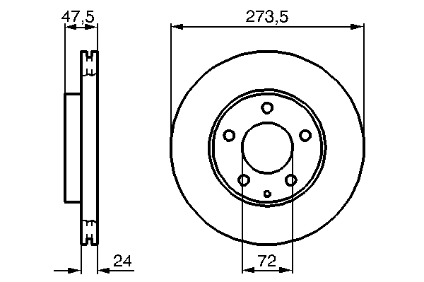 Тормозной диск BOSCH 0 986 479 034