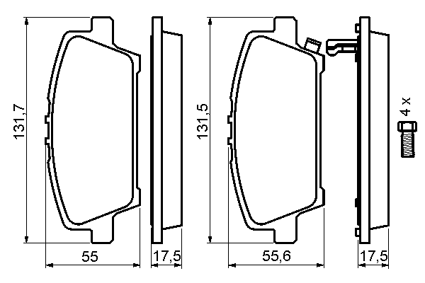 Тормозные колодки BOSCH 0 986 494 136