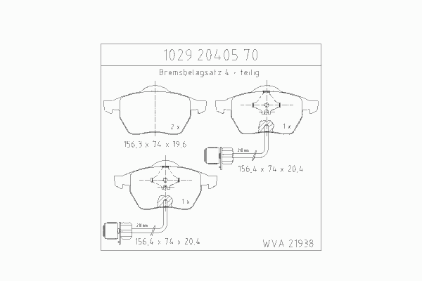 Тормозные колодки ZIMMERMANN 1029.20405.70