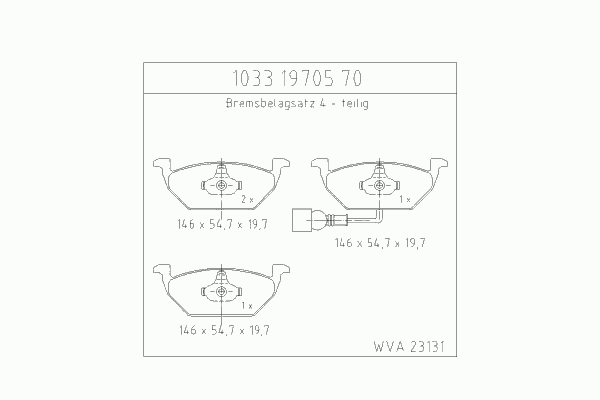 Тормозные колодки ZIMMERMANN 1033.19705.70