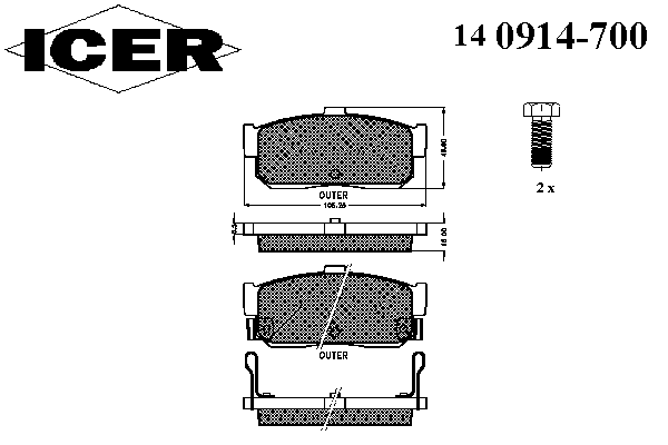 Тормозные колодки ICER 140914-700