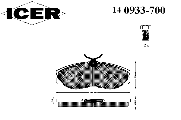 Тормозные колодки ICER 140933-700