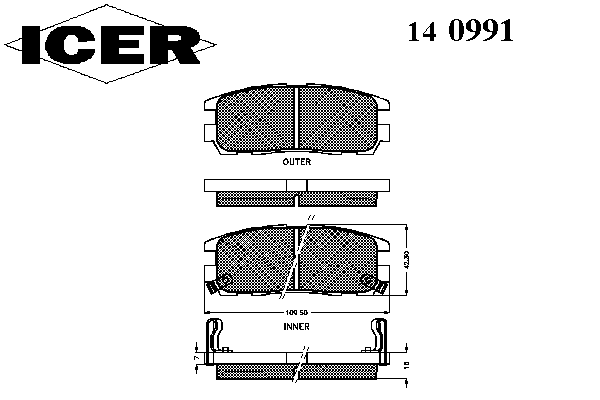 Тормозные колодки ICER 140991
