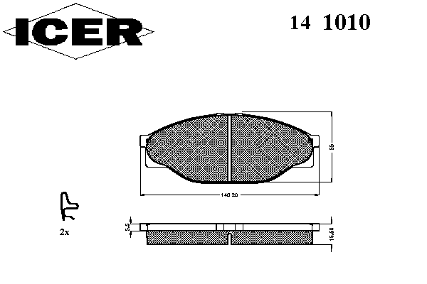 Тормозные колодки ICER 141010
