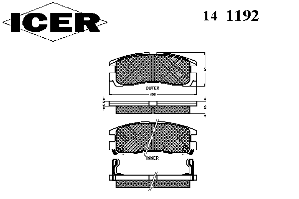 Тормозные колодки ICER 141192