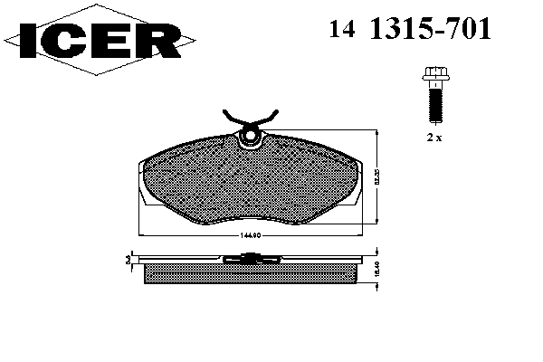 Тормозные колодки ICER 141315-701
