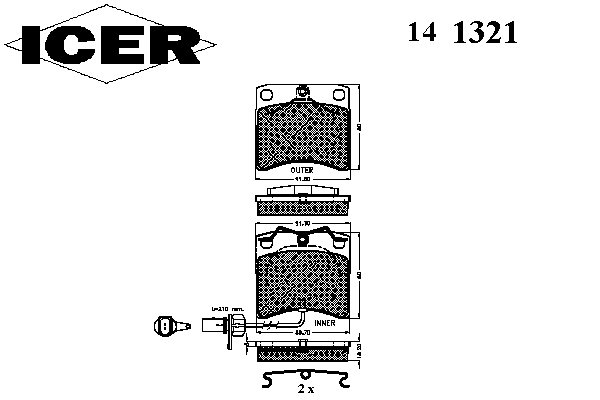Гальмівні колодки ICER 141321