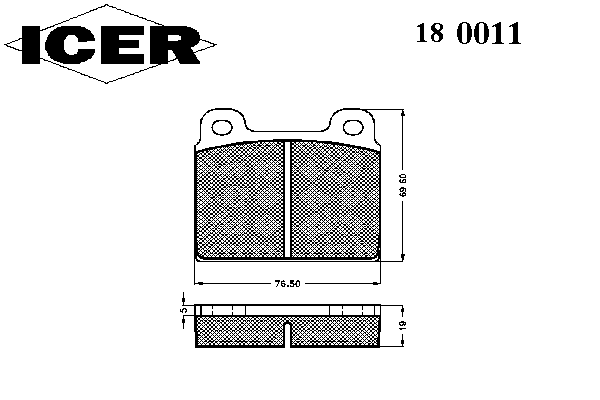 Тормозные колодки ICER 180011