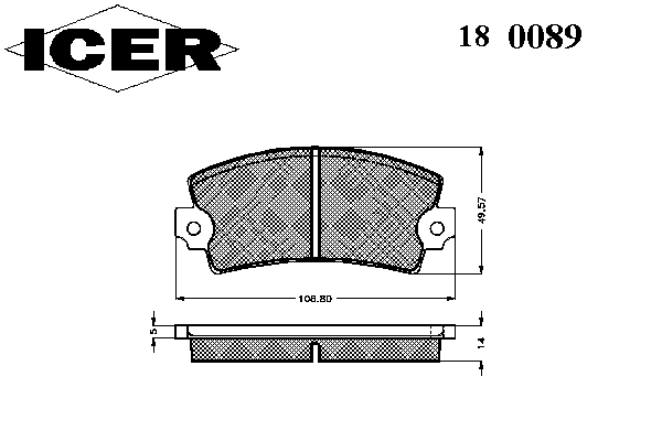 Гальмівні колодки ICER 180089