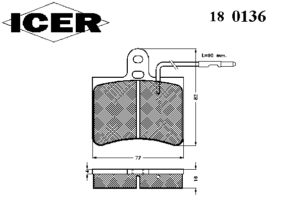 Тормозные колодки ICER 180136