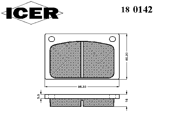 Гальмівні колодки ICER 180142
