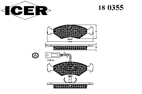 Тормозные колодки ICER 180355