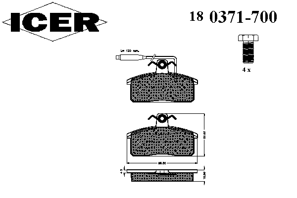 Тормозные колодки ICER 180371-700