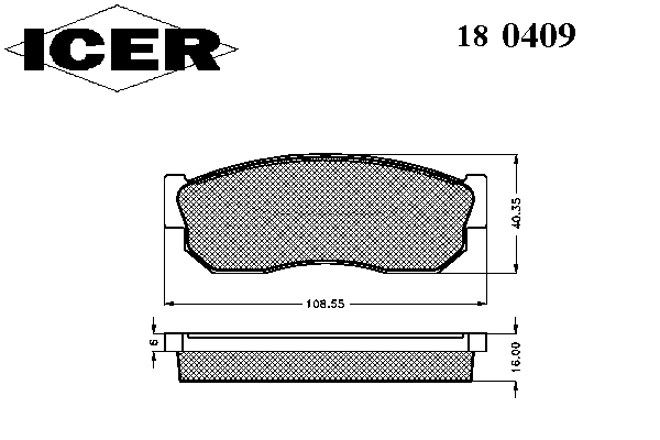 Тормозные колодки ICER 180409