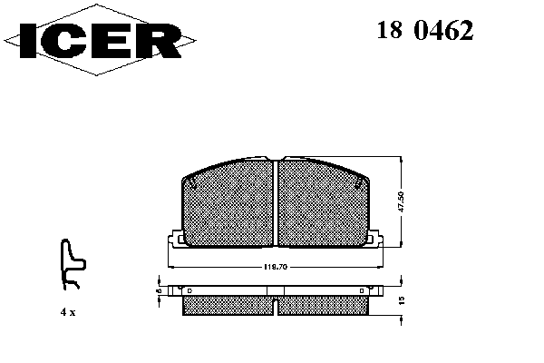 Тормозные колодки ICER 180462