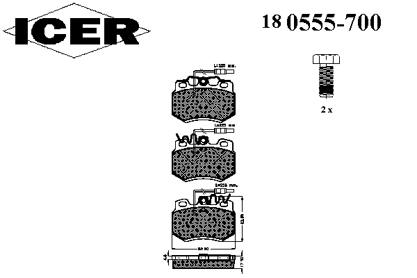 Тормозные колодки ICER 180555-700