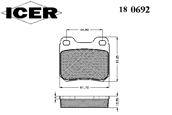 Гальмівні колодки ICER 180692
