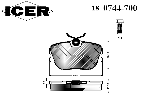 Тормозные колодки ICER 180744-700