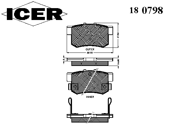 Тормозные колодки ICER 180798