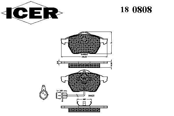 Тормозные колодки ICER 180808