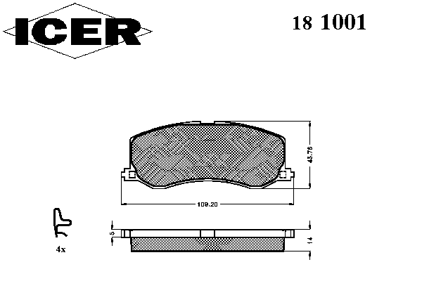 Гальмівні колодки ICER 181001