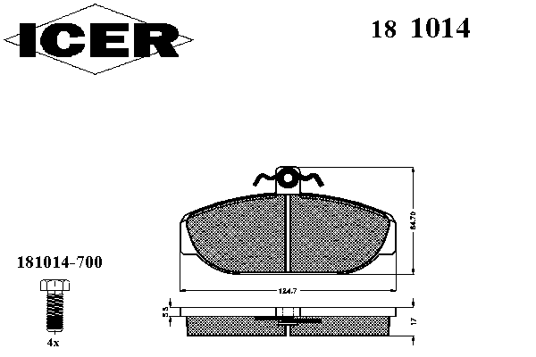Тормозные колодки ICER 181014