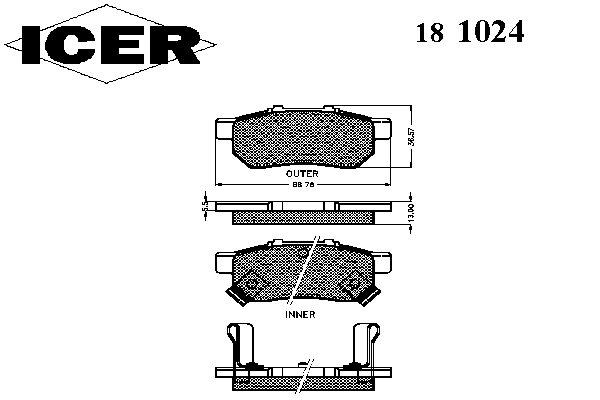 Тормозные колодки ICER 181024