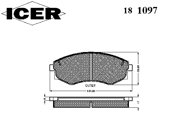 Тормозные колодки ICER 181097