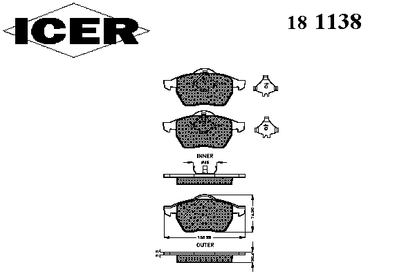 Тормозные колодки ICER 181138