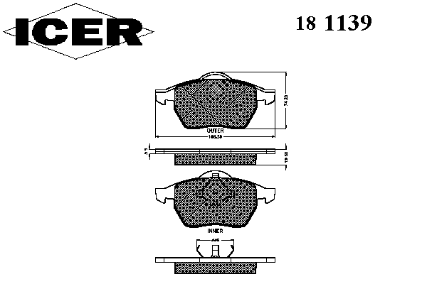 Тормозные колодки ICER 181139