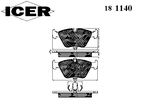 Тормозные колодки ICER 181140