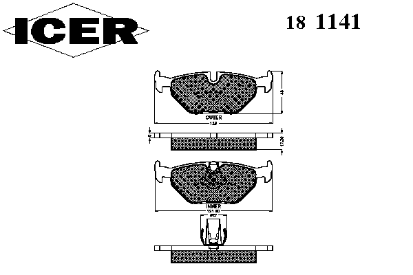 Тормозные колодки ICER 181141