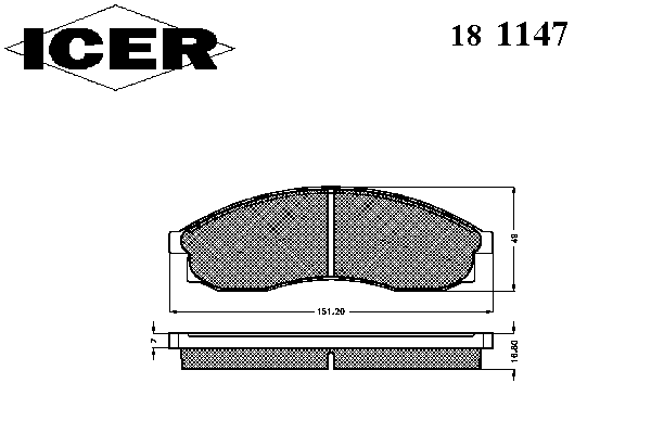 Тормозные колодки ICER 181147