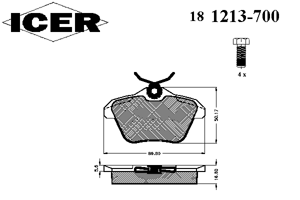 Тормозные колодки ICER 181213-700