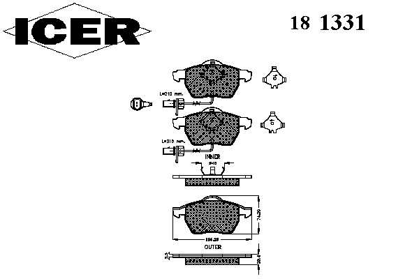 Тормозные колодки ICER 181331