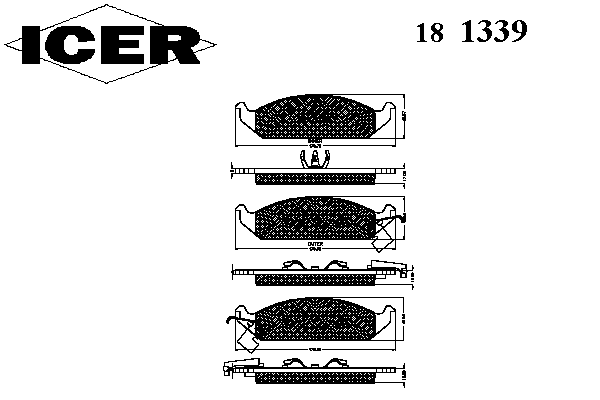 Тормозные колодки ICER 181339