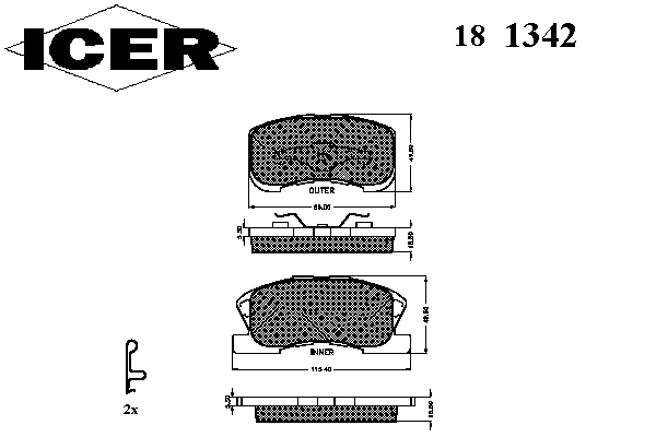 Тормозные колодки ICER 181342