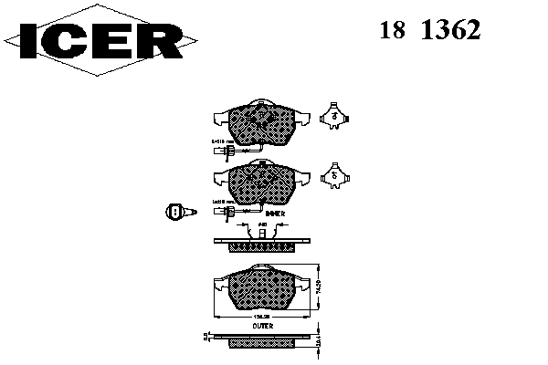 Тормозные колодки ICER 181362