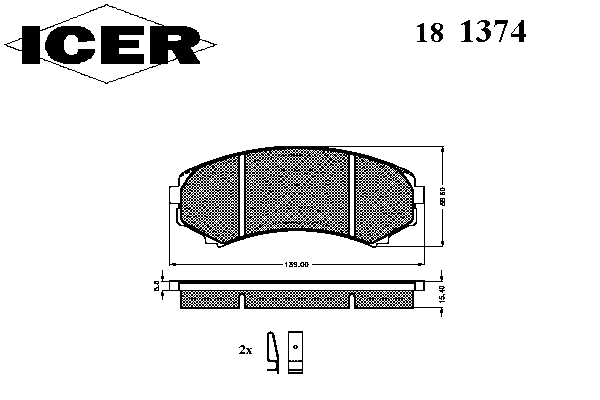 Тормозные колодки ICER 181374
