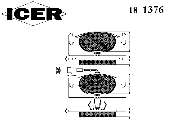 Тормозные колодки ICER 181376