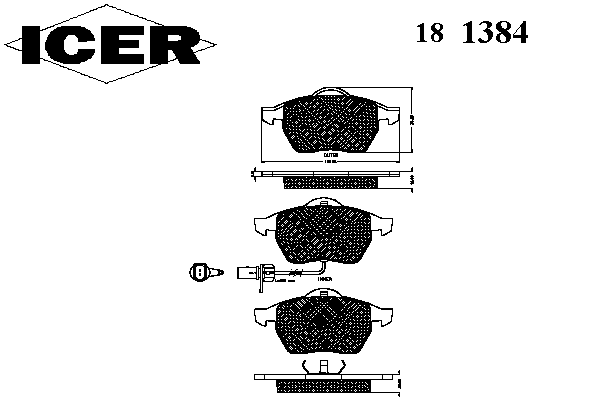 Тормозные колодки ICER 181384