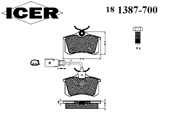 Тормозные колодки ICER 181387-700