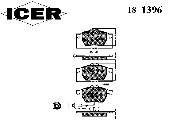 Тормозные колодки ICER 181396