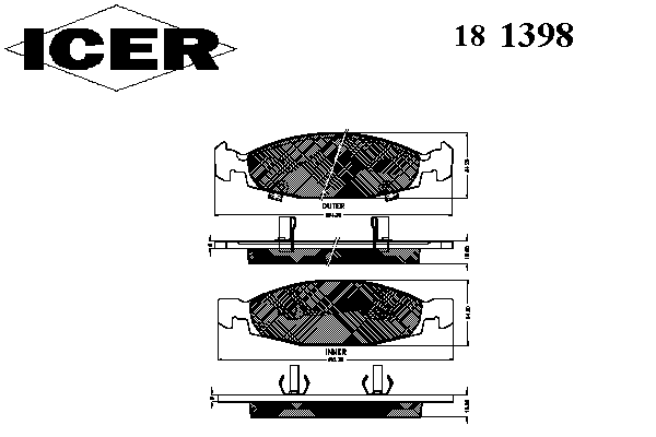 Тормозные колодки ICER 181398