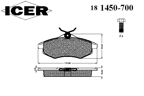 Тормозные колодки ICER 181450-700