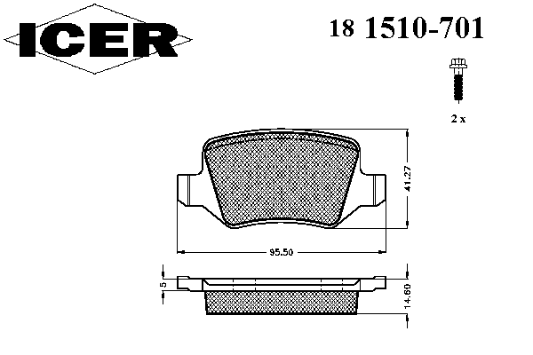 Тормозные колодки ICER 181510-701