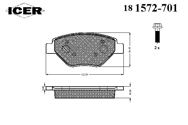 Тормозные колодки ICER 181572-701