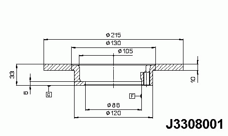 Тормозной диск NIPPARTS J3308001