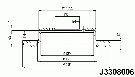 Тормозной диск NIPPARTS J3308006