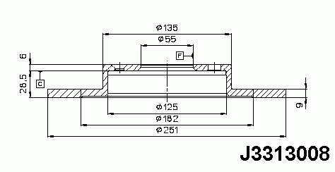 Тормозной диск NIPPARTS J3313008